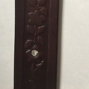 The Limited Rhinestone Studded Genuine Leather Belt Made in Italy